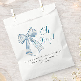 Bolsa De Papel Oh Boy Blue Bow Baby Shower
