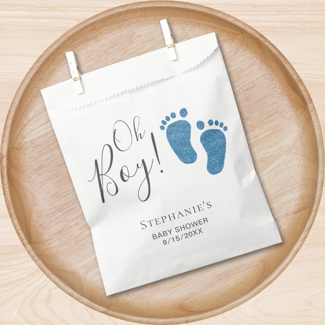 Bolsa De Papel Oh Boy Blue Feet Baby Shower (Subido por el creador)