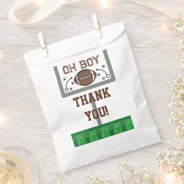 Bolsa De Papel Oh Boy Football Baby Shower (Cortado)