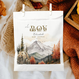 Bolsa De Papel Oh Boy Rustic Woodland Bear Mountain Baby Shower
