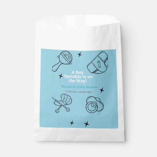 Bolsa De Papel Oh Chico rociar es un niño Baby Shower (Anverso)