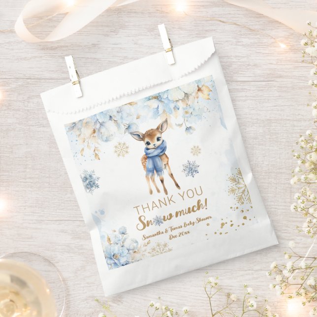 Bolsa De Papel Oh Deer Winter Baby Shower (Cortado)