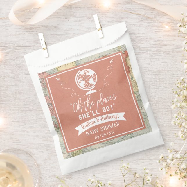 Bolsa De Papel "¡Oh, los lugares a los que irá!" Baby Shower de m (Cortado)