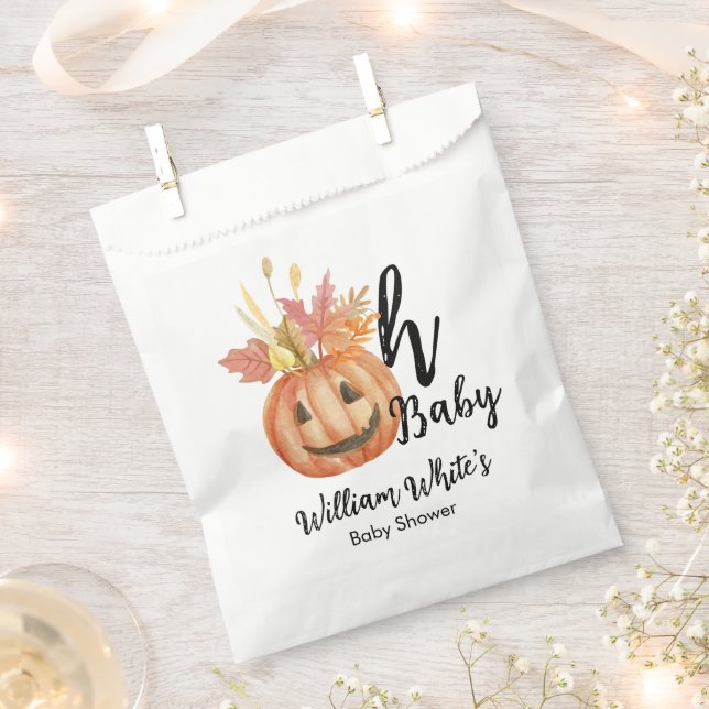 Bolsa De Papel ¡Oh, nena! Cumpkin Halloween Fall Baby Shower (Cortado)