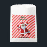 Bolsa De Papel ¡Oh! ¡Oh! ¡Oh! Santa Claus Merry Christmas Candy C<br><div class="desc">¡Oh! ¡Oh! ¡Oh! Feliz Navidad a Papá Noel. Perfecto para regalar galletas o dulces a amigos y vecinos. Este moderno diseño de vacaciones para Navidades cuenta con un bonito Santa Claus sobre fondo de caña de caramelos con la tipografía HO HO HO. Una forma divertida y linda de mostrar a...</div>