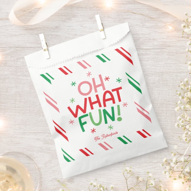 Bolsa De Papel Oh Qué Diversión Navidad  (Cortado)