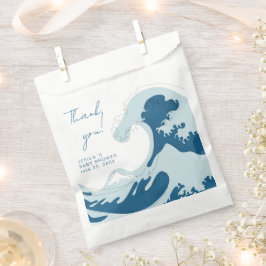 Bolsa De Papel Ola de Mar Azul Gracias Baby Shower Niño