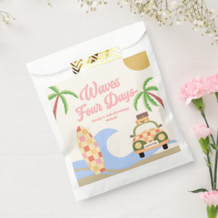 Bolsa De Papel Olas cuatro días de surf Fiesta Rosa 4 de cumpleañ