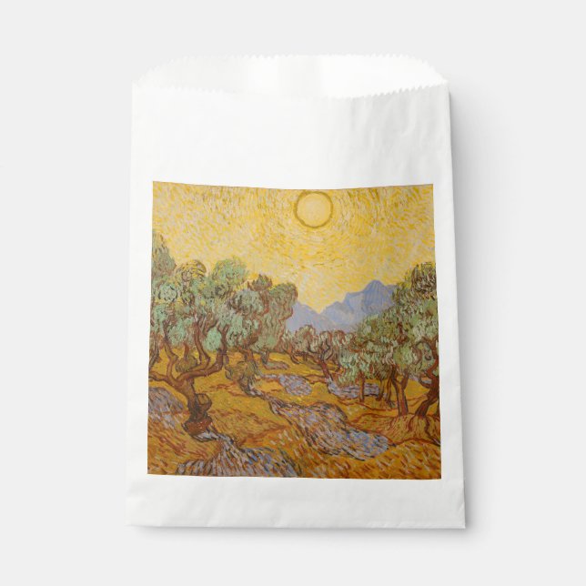 Bolsa De Papel Olivos de Van Gogh Cielo Sol Amarillo (Anverso)