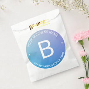 Bolsa De Papel Ombre de desvanecimiento azul y púrpura con texto 