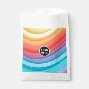 Bolsa De Papel Ondas de Arcoíris Vibrantes Abstractas   Agrega tu