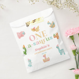 Bolsa De Papel One A-Saurus Dinosaur Primera Fiesta de Cumpleaños