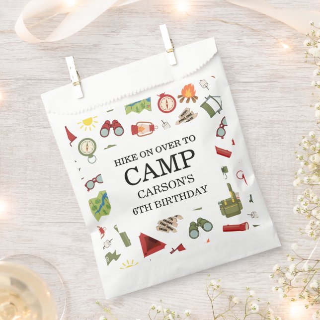 Bolsa De Papel One Happy Camper Boys Birthday  (Cortado)