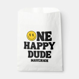 Bolsa De Papel One Happy Dude Boy's Retro 1st Birthday 