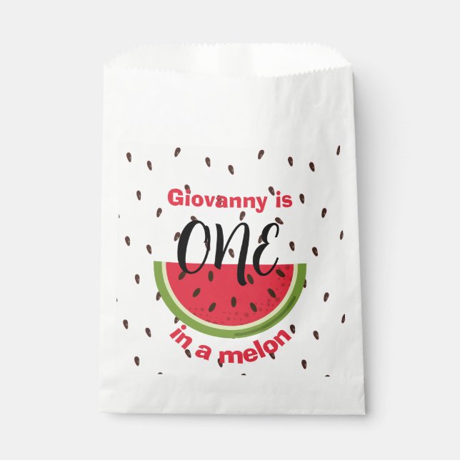 Bolsa De Papel One in a Melon 1st Birthday Party (Anverso)