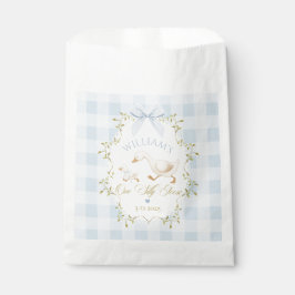 Bolsa De Papel One Silly Goose Blue Gingham Boy 1st Birthday