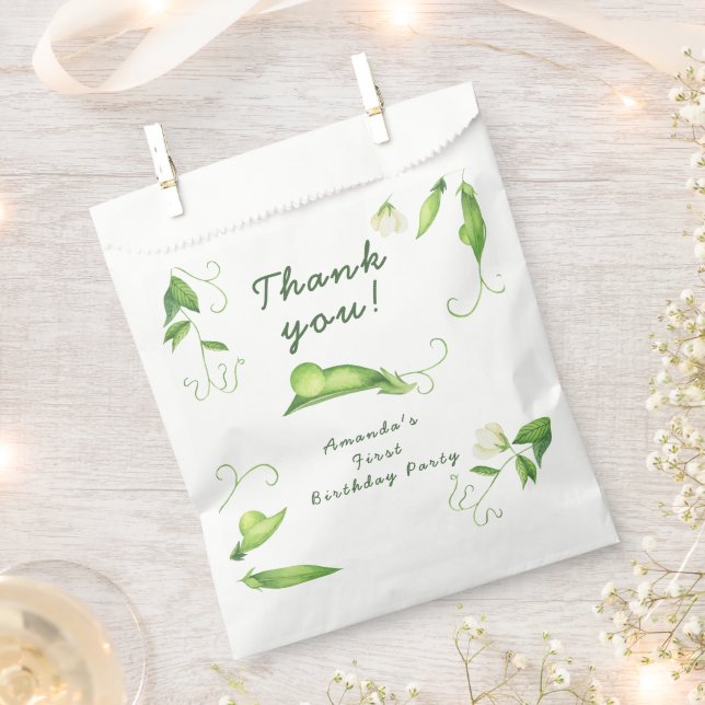 Bolsa De Papel One Sweet Pea First Birthday (Cortado)