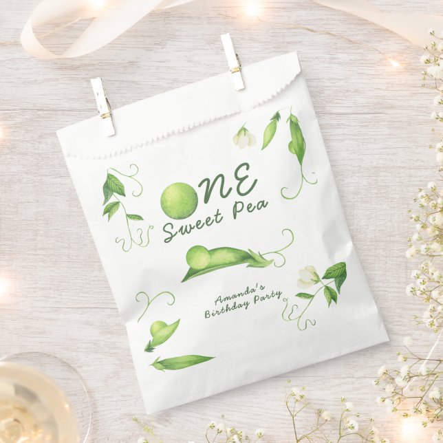 Bolsa De Papel One Sweet Pea First Birthday (Cortado)