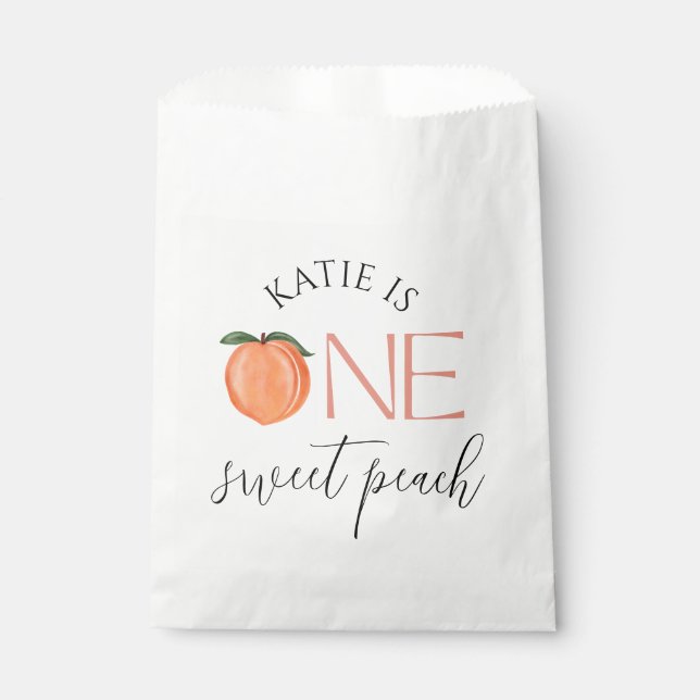 Bolsa De Papel One Sweet Peach First Birthday (Anverso)