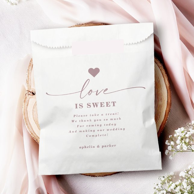 Bolsa De Papel Ophelia Dusty Boda rosa El amor es dulce (Say "I DO" to Romantic Watercolor Florals and a Cottagecore Vibe with the Ophelia Wedding Suite.)