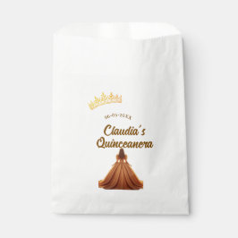 Bolsa De Papel Orange quinceanera princess crown birthday name da