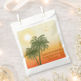 Bolsa De Papel Orange Summer Sunset Palm Trees Birthday Thank You