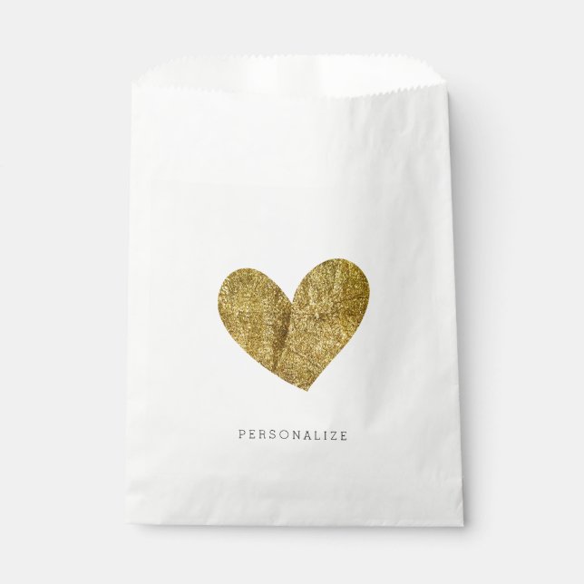 Bolsa De Papel Oro Corazón (Anverso)