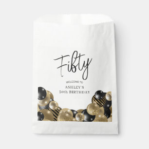 Bolsa De Papel Oro Negro 50 cumpleaños