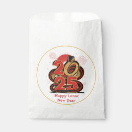 Bolsa De Papel Oro rojo chino Feliz Año Nuevo lunar de la serpien