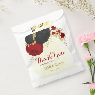 Bolsa De Papel oro rojo y negro