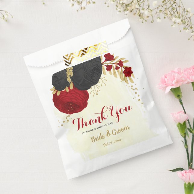 Bolsa De Papel oro rojo y negro (Sellado)