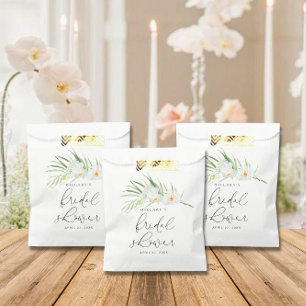 Bolsa De Papel Orquídea Blanca Elegante ducha tropical de novia