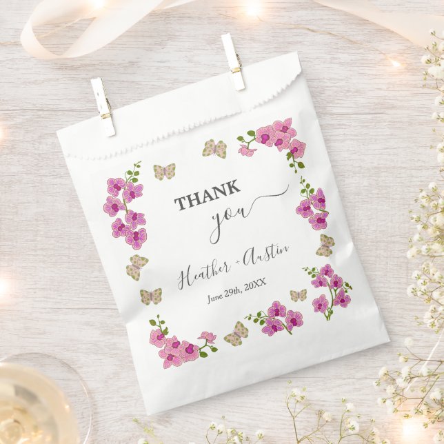 Bolsa De Papel Orquídeas púrpuras delicadas elegantes regalo bohe (Cortado)