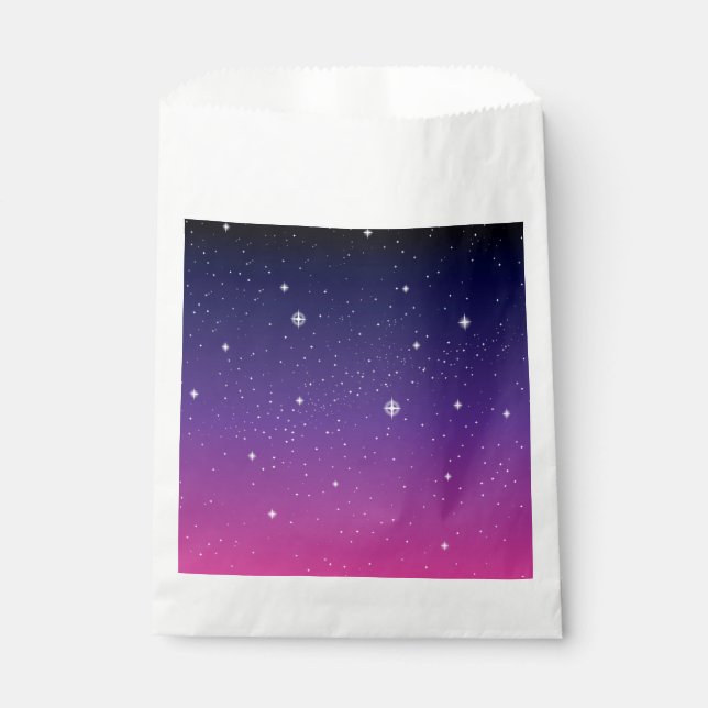 Bolsa De Papel Oscuro Purple Starry Night Sky (Anverso)