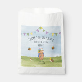 Bolsa De Papel Oso de peluche acuarela, aventura gracias