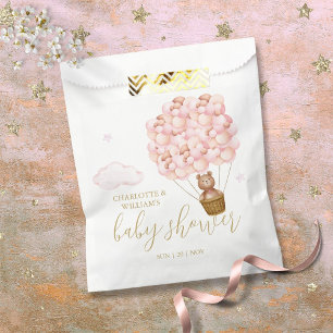 Bolsa De Papel Oso de peluche apenas espera rosa niña baby shower