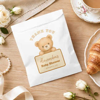 Bolsa De Papel Oso de peluche lindo marrón Cumpleaños de bebé gén