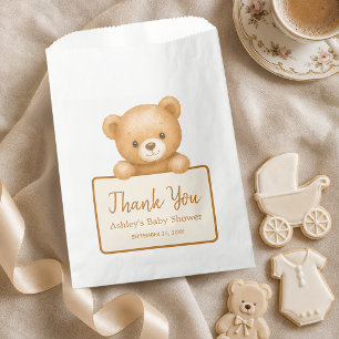 Bolsa De Papel Oso de peluche marrón lindo agradecimiento Baby Sh