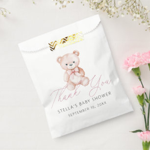 Bolsa De Papel Oso de peluche niña Gracias Baby Shower