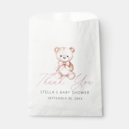 Bolsa De Papel Oso de peluche niña Gracias Baby Shower