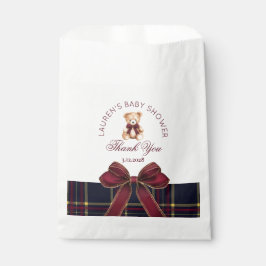 Bolsa De Papel Oso de polo rojo Bow Preppy Gracias