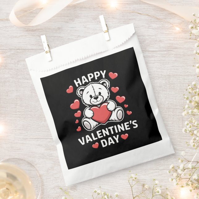 Bolsa De Papel Oso del Día de San Valentín vday  (Cortado)