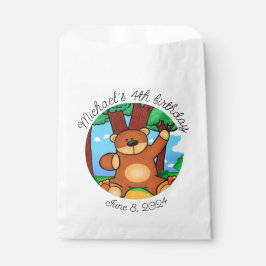 Bolsa De Papel Oso en el cumpleaños de pasto