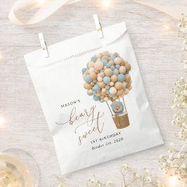 Bolsa De Papel Oso lindo, globos azules, primer cumpleaños