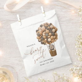 Bolsa De Papel Oso lindo, globos marrones, primer cumpleaños