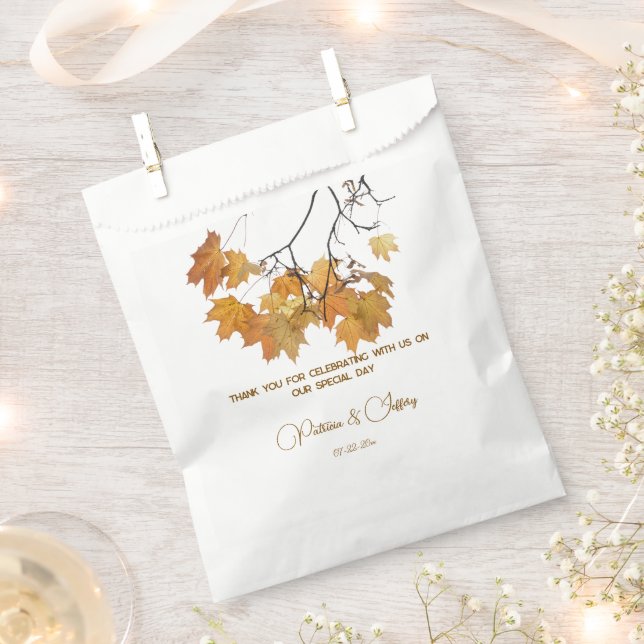 Bolsa De Papel Otoño artístico Boda de hojas otoño (Cortado)