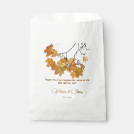 Bolsa De Papel Otoño artístico Boda de hojas otoño