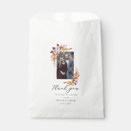 Bolsa De Papel Otoño Boda Floral Elegante Foto Gracias