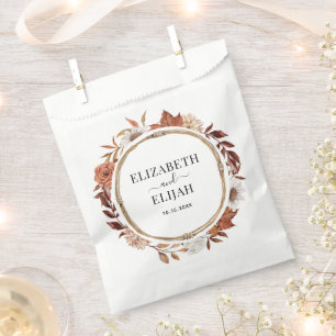 Bolsa De Papel Otoño Boda Floral Terracotta