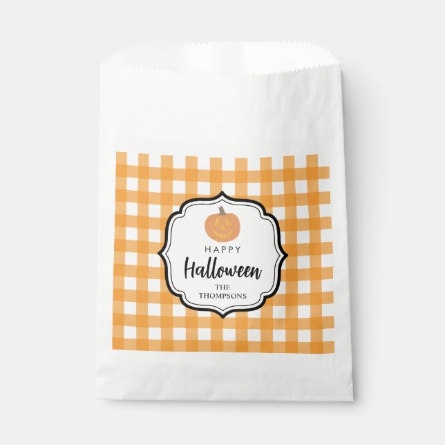 Bolsa De Papel Otoño Naranja Tapar Calabaza Halloween (Anverso)